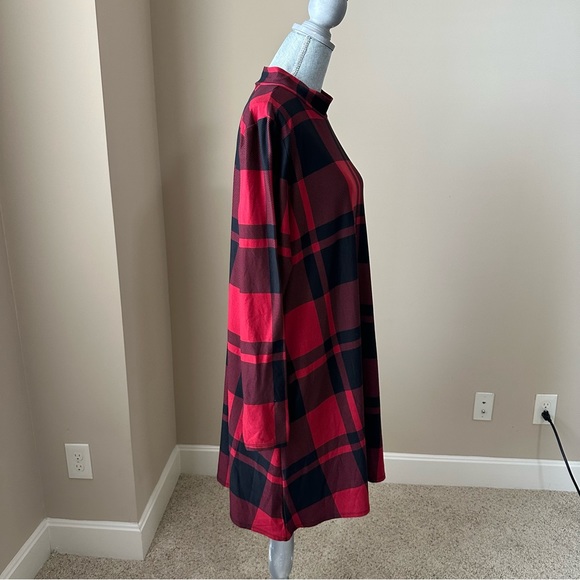 NWT Maurice’s XXL Red & Black Buffalo Plaid Mock Turtleneck Dress - Picture 4 of 13